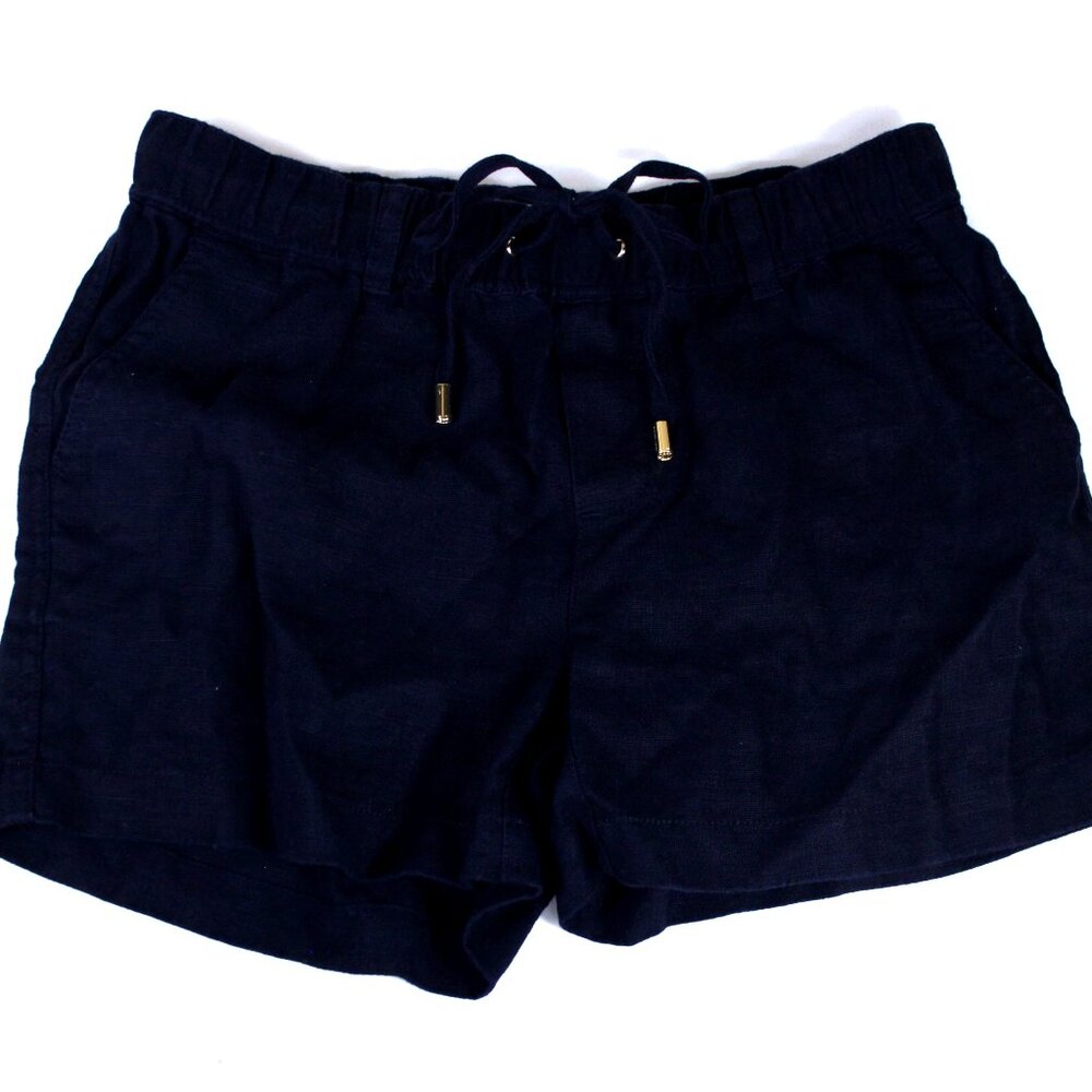 Linen Navy Michael Kors Short Shorts